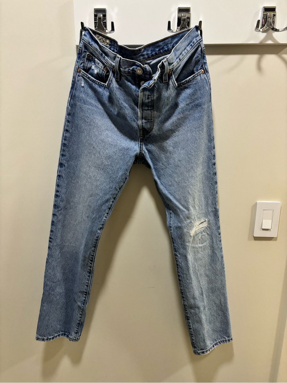 Vintage Levi's 501 Straight Light Blue Denim Jeans